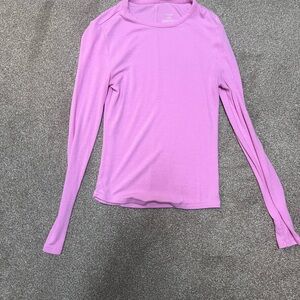 nuuds Long Sleeve Crewneck Top in Light Pink